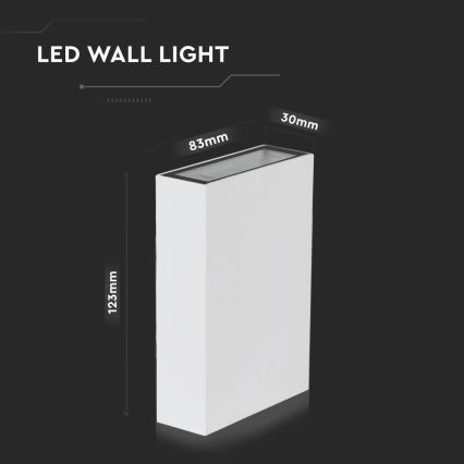 Вуличний світлодіодний настінний світильник LED/4W/230V 6400K IP65 білий