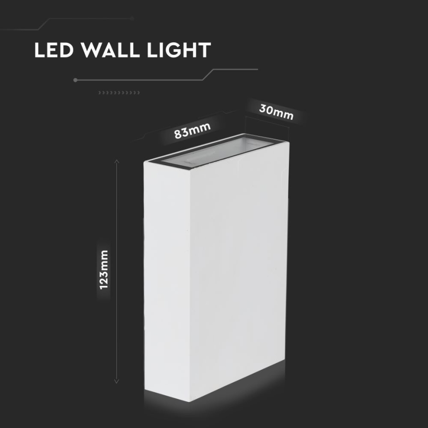 Вуличний світлодіодний настінний світильник LED/4W/230V 6400K IP65 білий