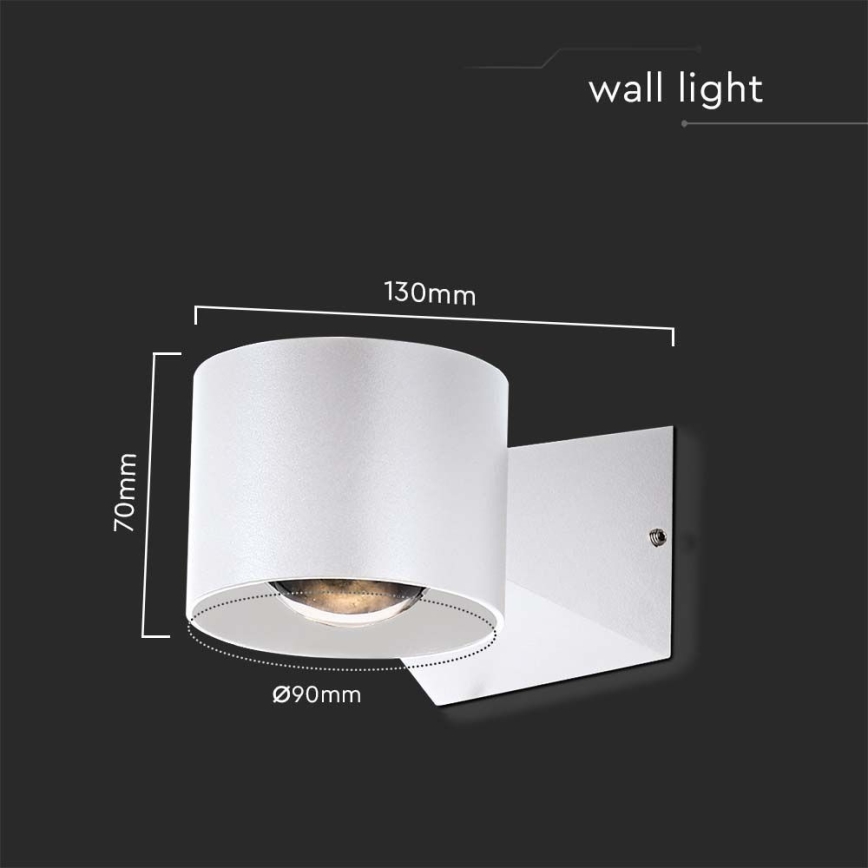 Вуличний світлодіодний настінний світильник LED/5W/230V 3000K IP65 білий