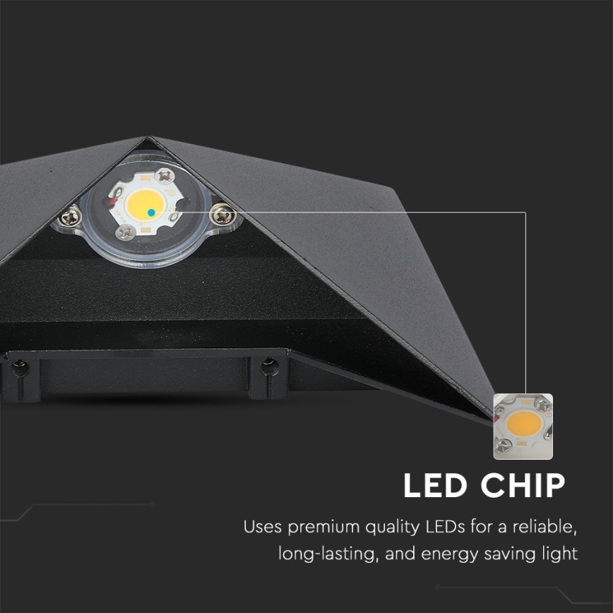 Вуличний світлодіодний настінний світильник LED/5W/230V 3000K IP65 чорний