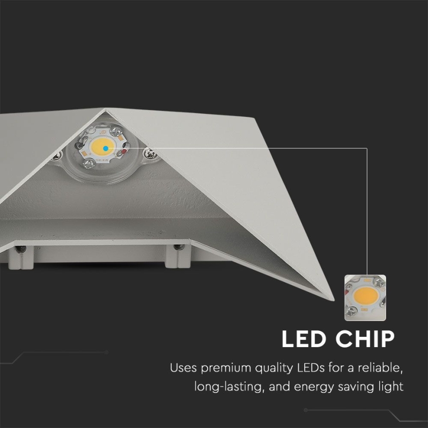 Вуличний світлодіодний настінний світильник LED/5W/230V 3000K IP65 сірий