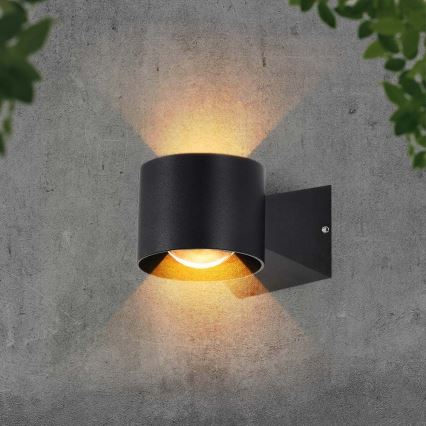 Вуличний світлодіодний настінний світильник LED/5W/230V 4000K IP65 чорний
