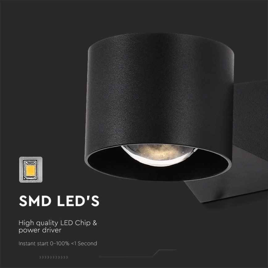 Вуличний світлодіодний настінний світильник LED/5W/230V 4000K IP65 чорний