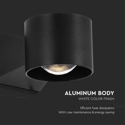 Вуличний світлодіодний настінний світильник LED/5W/230V 4000K IP65 чорний