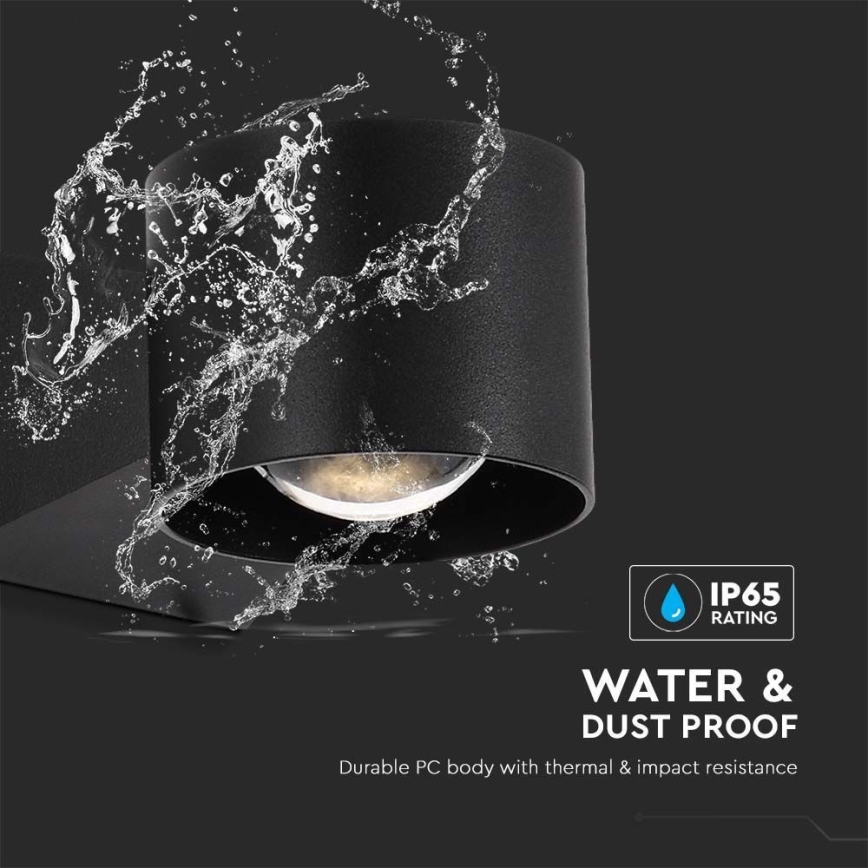 Вуличний світлодіодний настінний світильник LED/5W/230V 4000K IP65 чорний