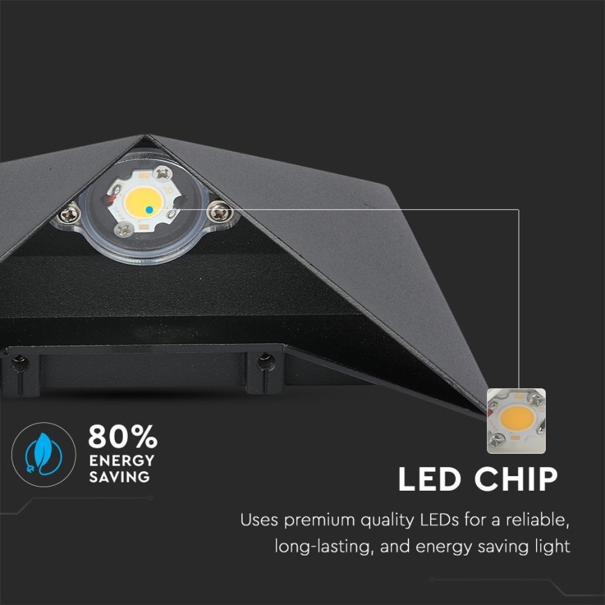Вуличний світлодіодний настінний світильник LED/5W/230V 4000K IP65 чорний