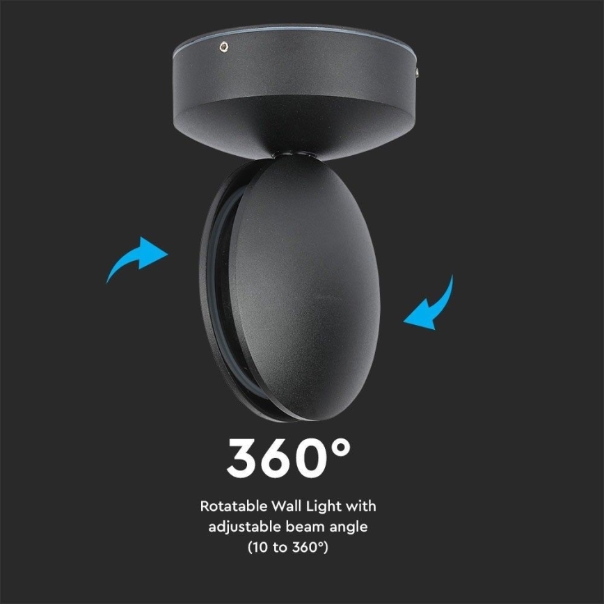 LED Вуличний настінний гнучкий світильник LED/7W/230V 3000K IP65 чорний