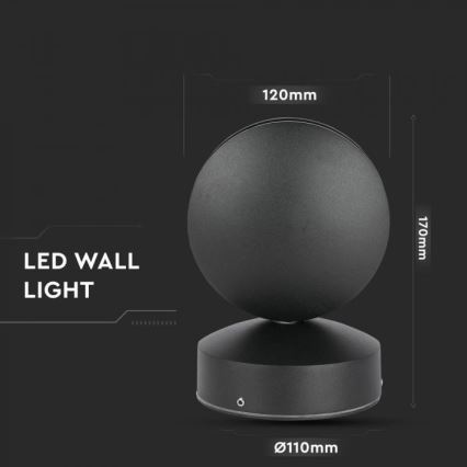 LED Вуличний настінний гнучкий світильник LED/7W/230V 3000K IP65 чорний