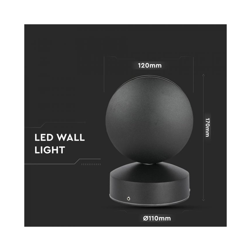 LED Вуличний настінний гнучкий світильник LED/7W/230V 3000K IP65 чорний