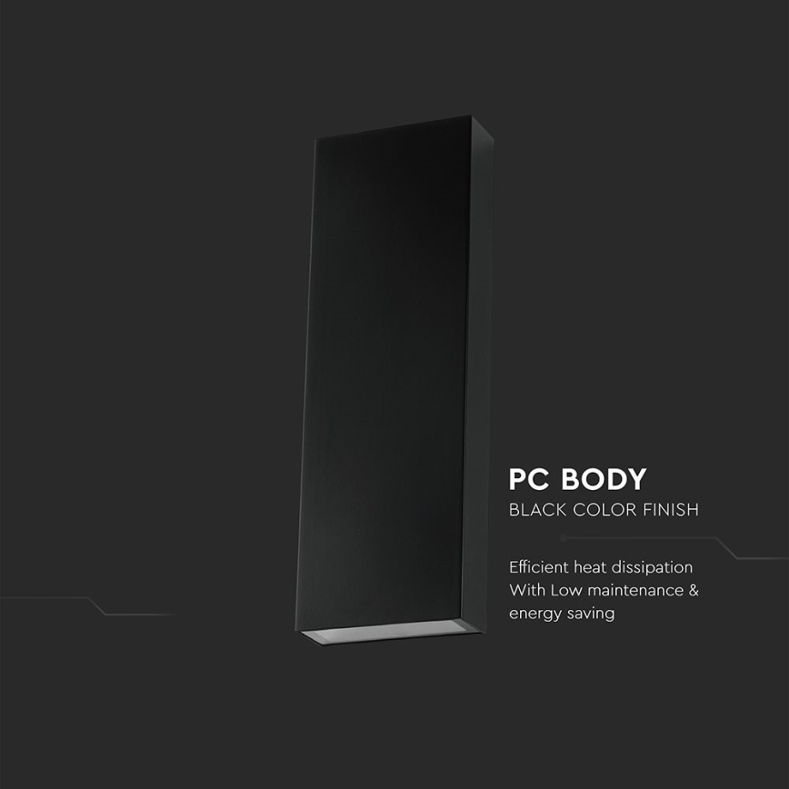 Вуличний світлодіодний настінний світильник LED/8W/230V 4000K IP65 чорний