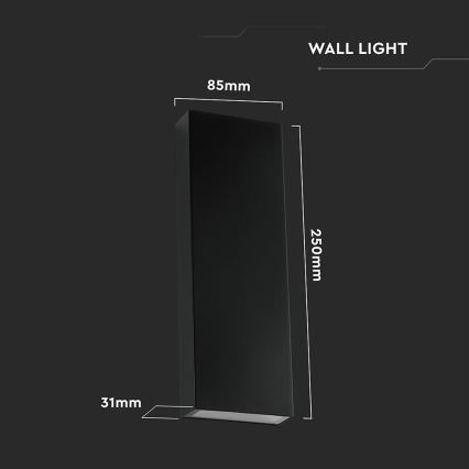 Вуличний світлодіодний настінний світильник LED/8W/230V 4000K IP65 чорний