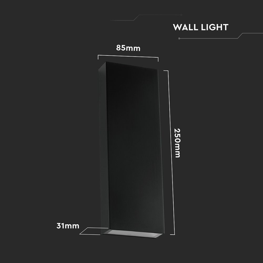 Вуличний світлодіодний настінний світильник LED/8W/230V 4000K IP65 чорний