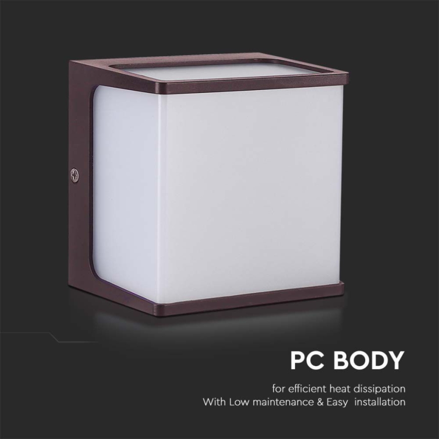 Вуличний світлодіодний настінний світильник LED/8W/230V IP65 3000K коричневий