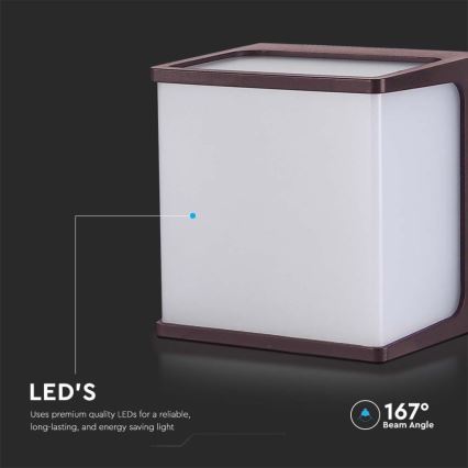Вуличний світлодіодний настінний світильник LED/8W/230V IP65 3000K коричневий