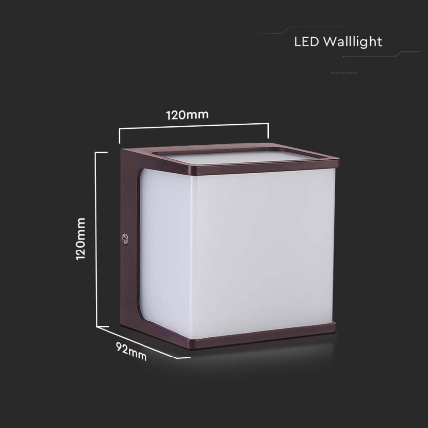 Вуличний світлодіодний настінний світильник LED/8W/230V IP65 3000K коричневий