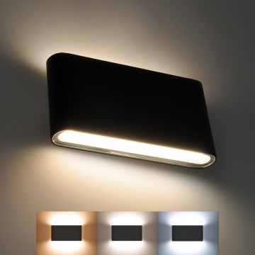 Вуличний світлодіодний настінний світильник MODENA LED/12W/230V 3000/4000/6000K IP54 чорний