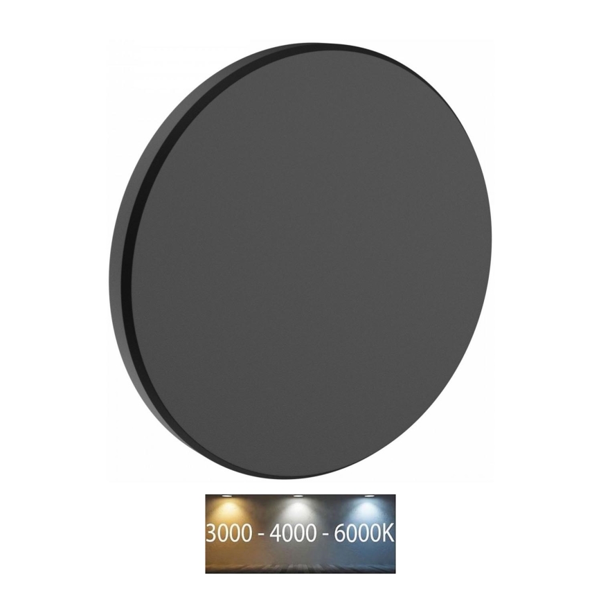 Вуличний світлодіодний настінний світильник PIATTA LED/18W/230V 3000/4000/6000K діаметр 25 см IP44 чорний