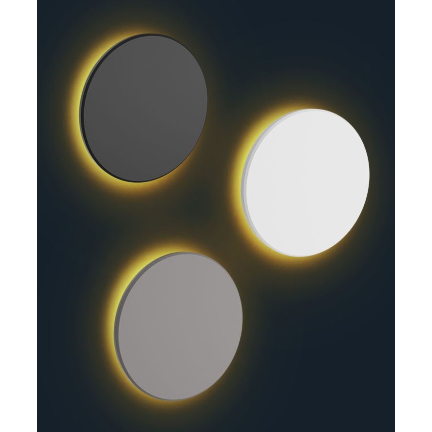 Вуличний світлодіодний настінний світильник PIATTA LED/18W/230V 3000/4000/6000K діаметр 25 см IP44 чорний