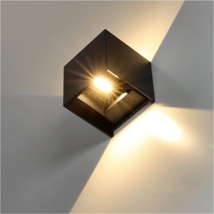 Вуличний світлодіодний настінний світильник QUERK 2xLED/3W/230V 3000K IP54 чорний