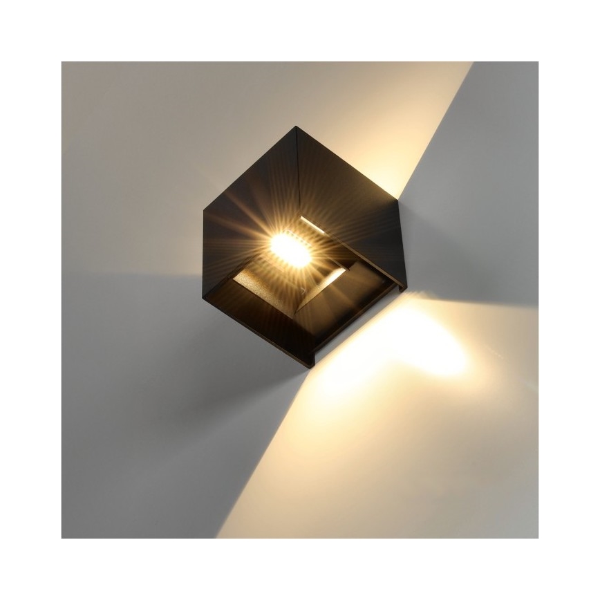 Вуличний світлодіодний настінний світильник QUERK 2xLED/3W/230V 3000K IP54 чорний