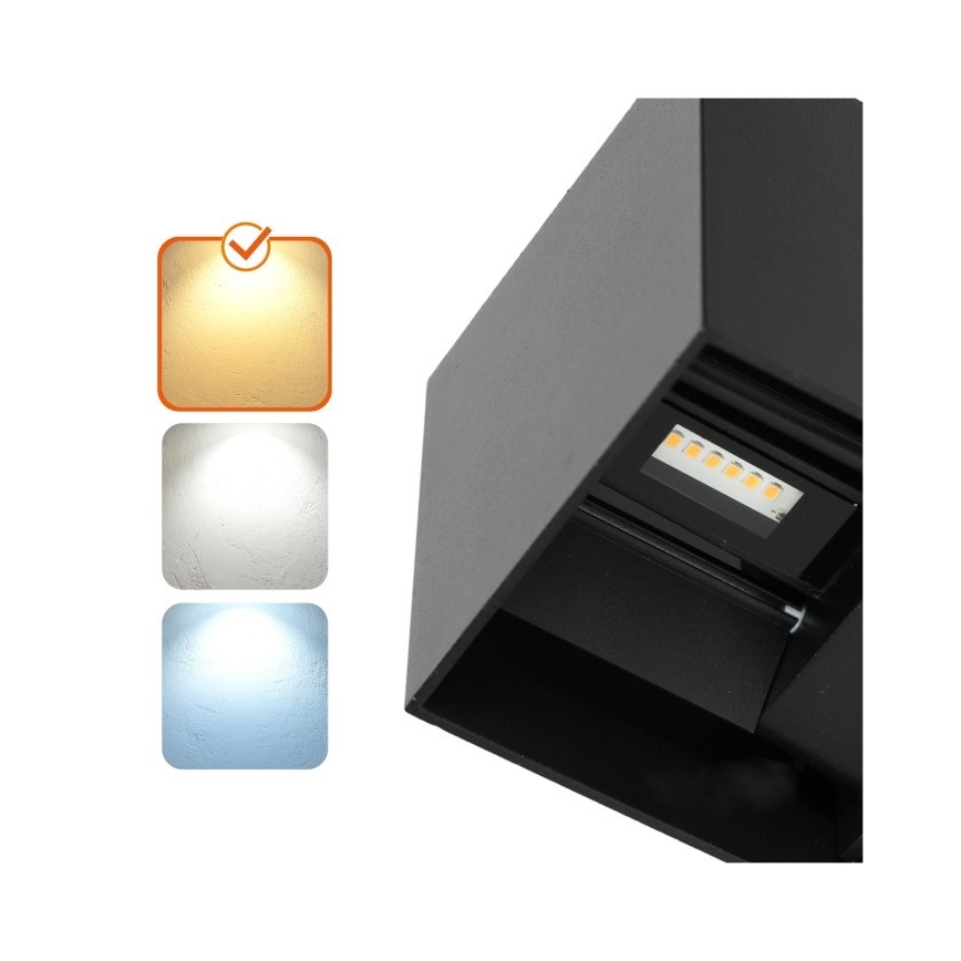Вуличний світлодіодний настінний світильник QUERK 2xLED/3W/230V 3000K IP54 чорний