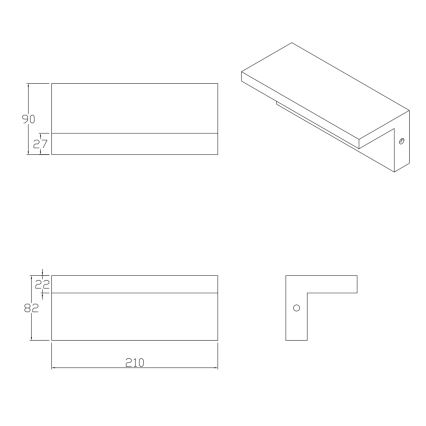 Вуличний світлодіодний настінний світильник TESA LED/10W/230V IP54 чорний