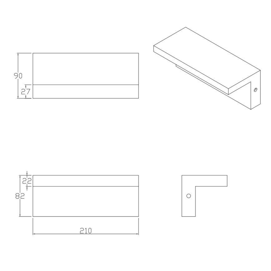 Вуличний світлодіодний настінний світильник TESA LED/10W/230V IP54 чорний
