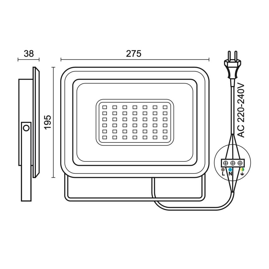 Вуличний світлодіодний прожектор LED/100W/230V 4000K IP65 чорний