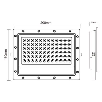 Вуличний світлодіодний прожектор LED/100W/230V 5000K IP65 сірий