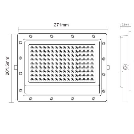 Вуличний світлодіодний прожектор LED/150W/230V 5000K IP65 сірий
