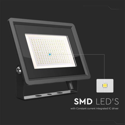 Вуличний світлодіодний прожектор LED/200W/230V 4000K IP65 чорний