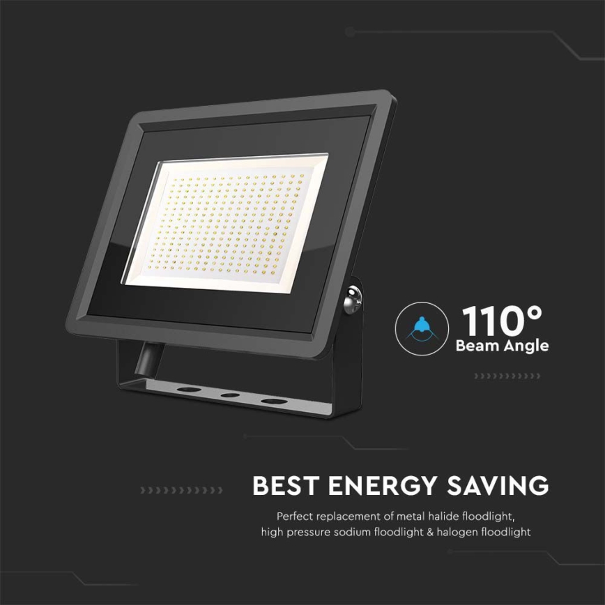 Вуличний світлодіодний прожектор LED/200W/230V 4000K IP65 чорний