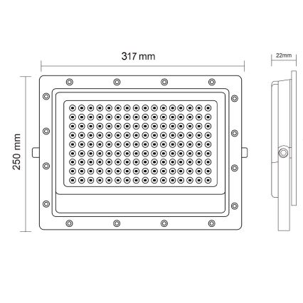Вуличний світлодіодний прожектор LED/200W/230V 5000K IP65 сірий