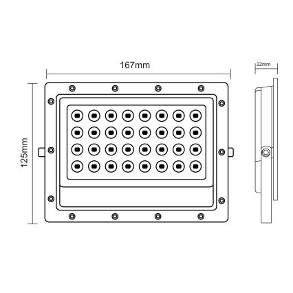 Вуличний світлодіодний прожектор LED/50W/230V 5000K IP65 сірий