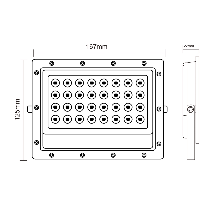 Вуличний світлодіодний прожектор LED/50W/230V 5000K IP65 сірий