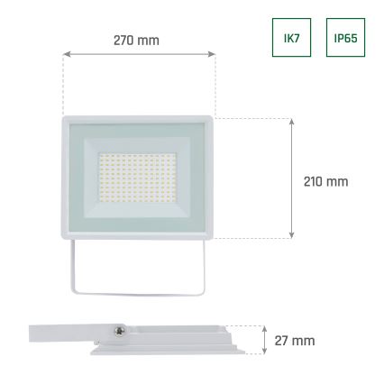 Вуличний світлодіодний прожектор NOCTIS LUX 3 LED/100W/230V 4000K IP65 білий