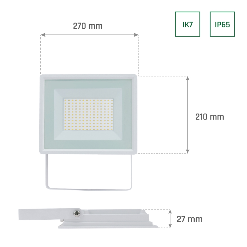 Вуличний світлодіодний прожектор NOCTIS LUX 3 LED/100W/230V 4000K IP65 білий