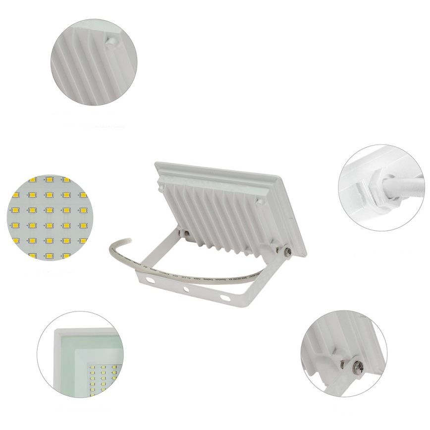Вуличний світлодіодний прожектор NOCTIS LUX 3 LED/30W/230V 4000K IP65 білий