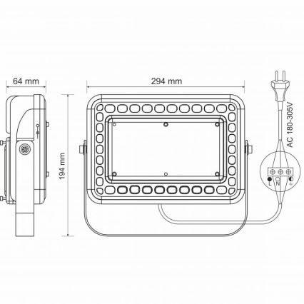 Вуличний світлодіодний прожектор PROFI LED/100W/180-305V IP65