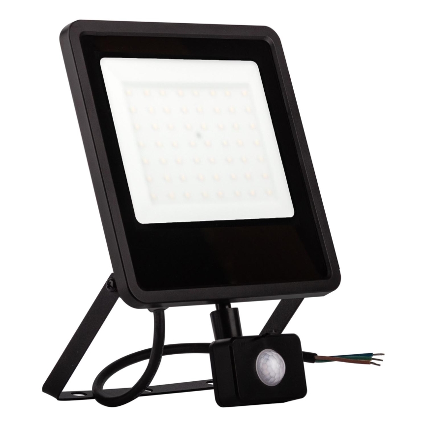 Вуличний світлодіодний прожектор з датчиком LED/100W/230V 4000K IP65 чорний