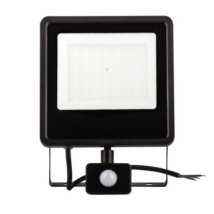 Вуличний світлодіодний прожектор з датчиком LED/100W/230V 4000K IP65 чорний