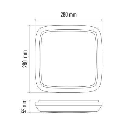Вуличний світлодіодний стельовий світильник DORI LED/18W/230V IP54 квадратний