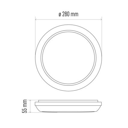 Вуличний світлодіодний стельовий світильник DORI LED/24W/230V IP54 круглий
