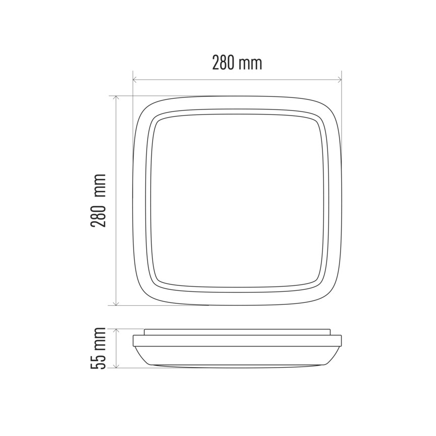 Вуличний світлодіодний стельовий світильник DORI LED/24W/230V IP54 квадратний