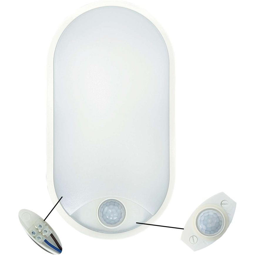 Вуличний світлодіодний стельовий світильник з датчиком LED/14W/230V IP54 білий