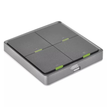 Выключатель 4-кнопочный GoSmart 1xCR2430 Tuya черный