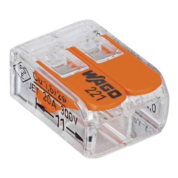 WAGO 221-412 - Клема швидкого монтажу COMPACT 2x4 450V помаранчева