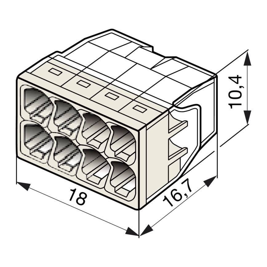 WAGO 2273-208 - Клема сполучна COMPACT 8x2,5 450V біла