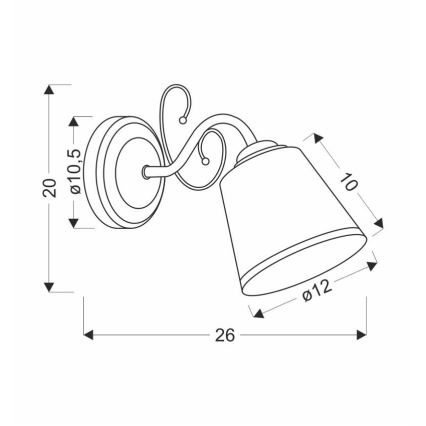 Wall Lamp LOSANNA 1xE14/40W/230V Brass