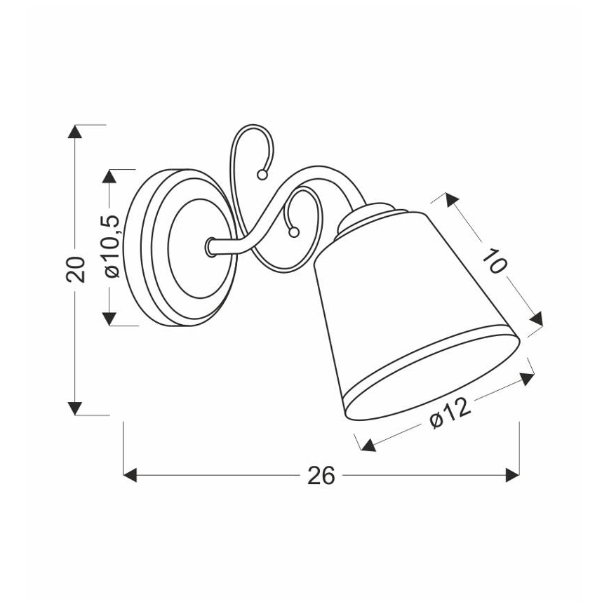 Wall Lamp LOSANNA 1xE14/40W/230V Brass